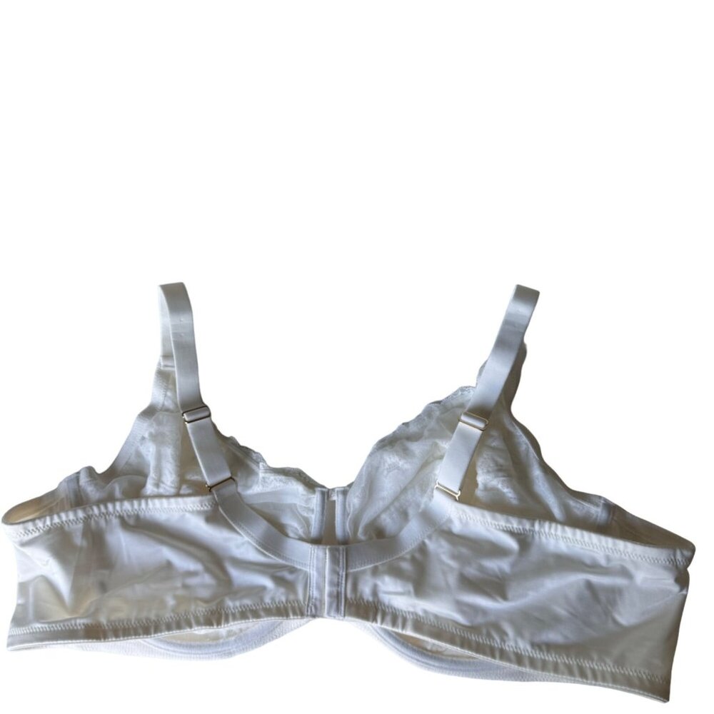 Unlined Full Coverage Underwire Bra 46DD Adjustable Straps Lace White Auden - Picture 11 of 16